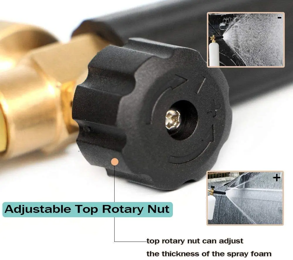 Snow Foam Lance 1 Liter Bottle Foam Cannon Compatible Adjustable Foam Soap Dispenser Nozzle Removable interface