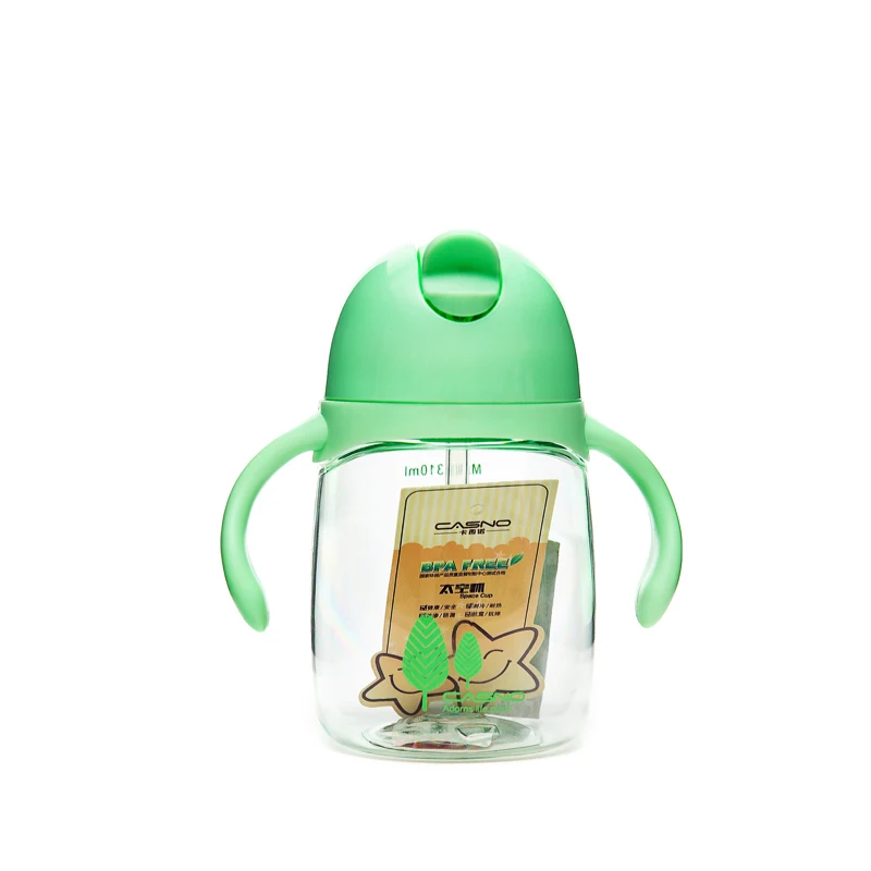 Tritan BPA Free Plastic Baby Water Bottles with Silicone Straw And Handle