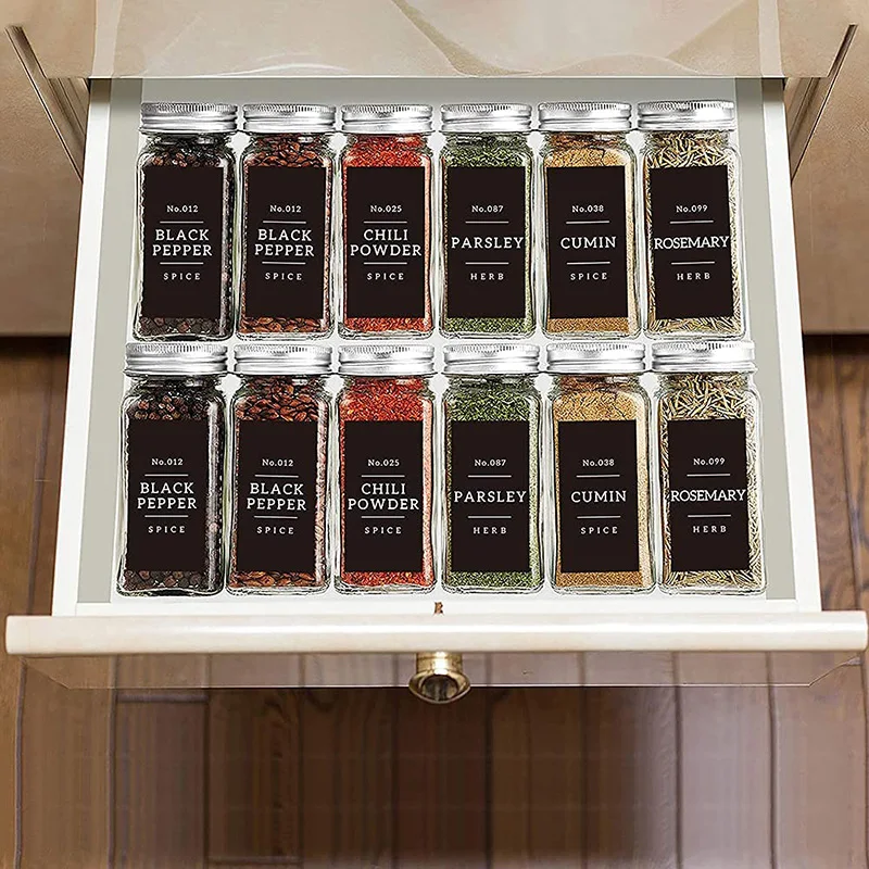 Customized Home Restaurant Kitchen Coffee Shop Seasoning Food Stickers Packaging Labels UV Printed Waterproof Spice Labels