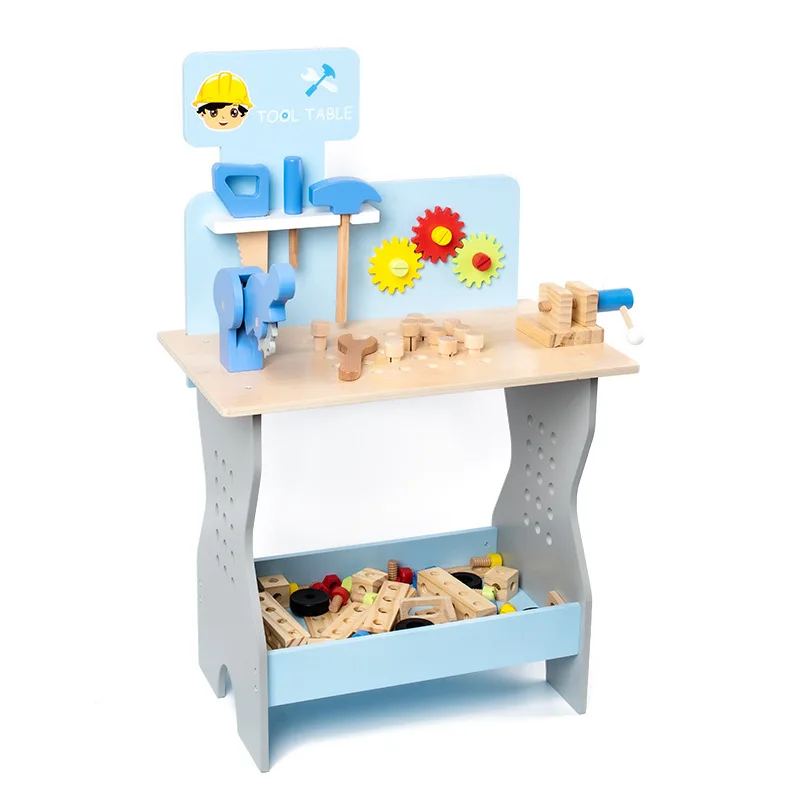Juguetes Para Los Ninos Baby Wooden Nut Screw Workbench Tool Table Game Montessori Educational Activity Learning Toys For Kids