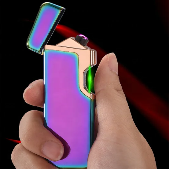 DWBANG Creative New Portable Metal USB Charged Electric Lighter Plasma Laser Induction Double Arc Powerful Cigarette Lighter