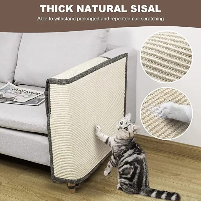 Natural Sisal Cat Scratches Board Pad Cat Scratching Guard Mat Pet Scratch Shield