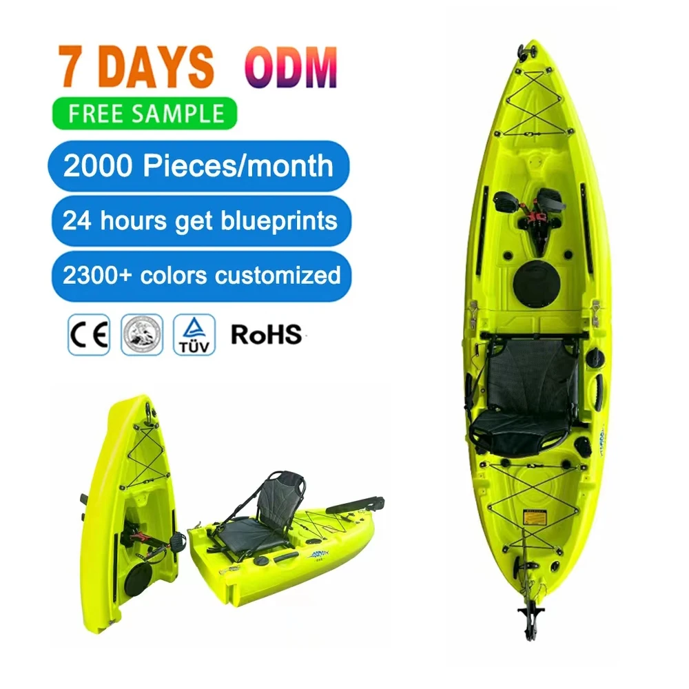 REAL Young Yak Modular 2 Person 3 Section Detachable Fishing Pedal Drive Kayak With Motor Lldpe Material for Sale