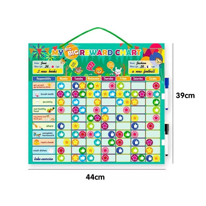 Customized Children Growth Self Regulation Form Magnetic Wall Sticker Teaching Award Record Rewards Charts