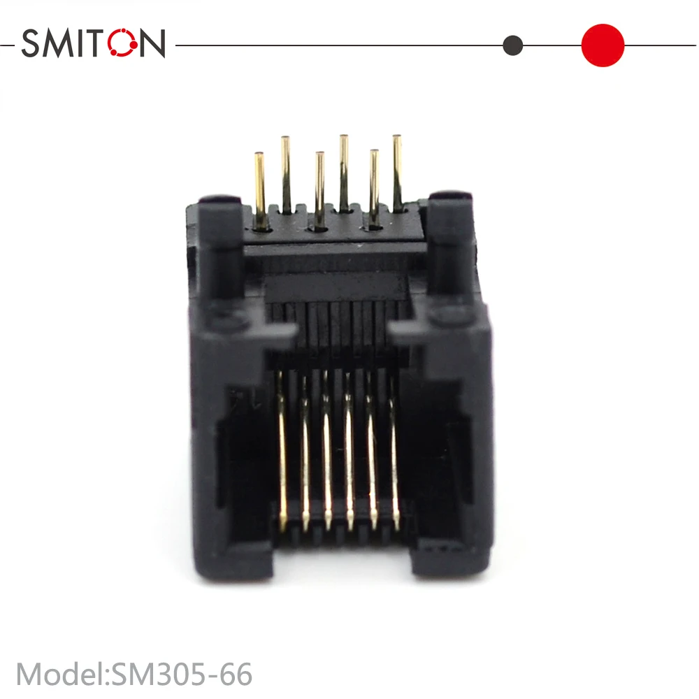 6P6C UTP Cat3 RJ12 PCB Jack Modular Connector