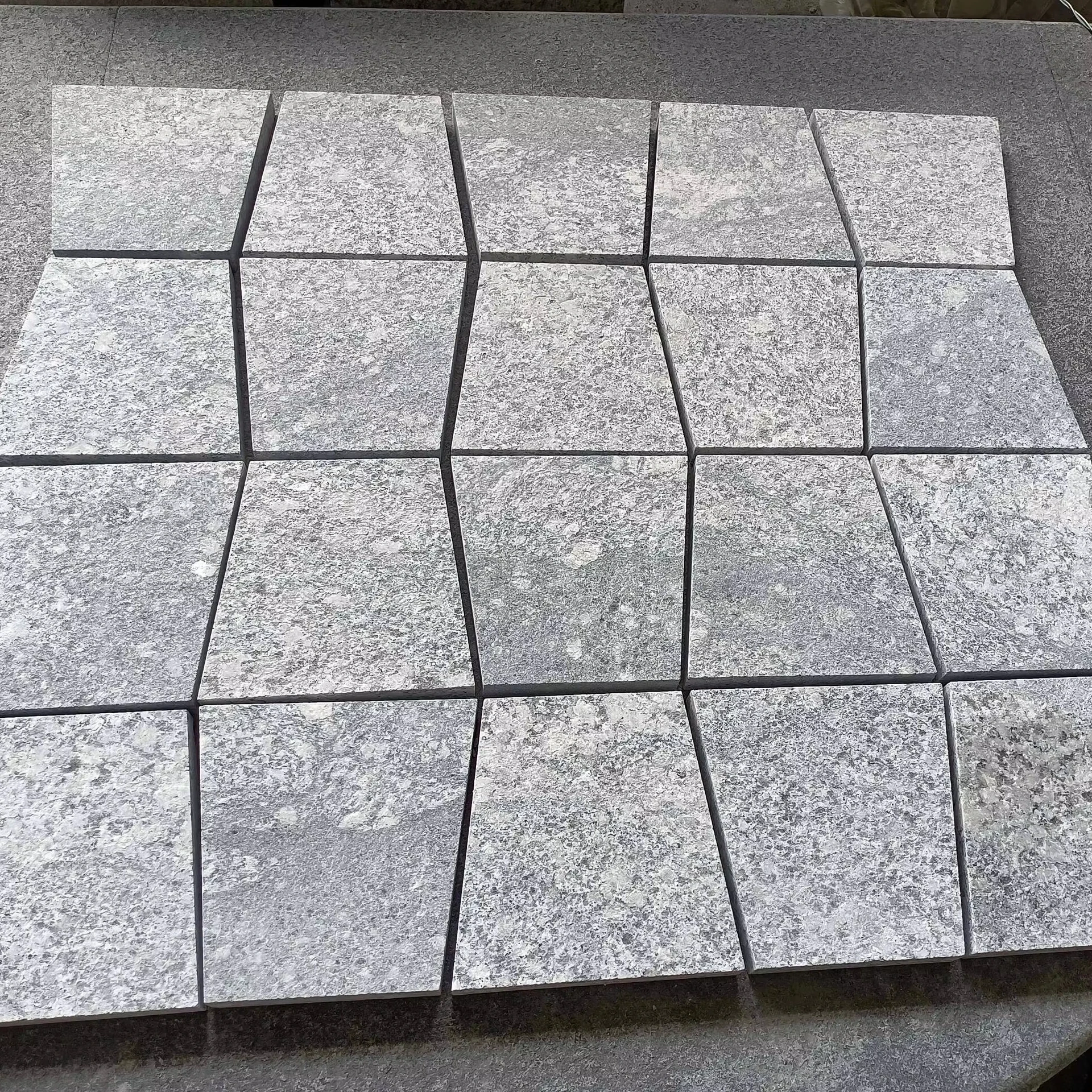 HZX Custom Outdoor G603 Granite Slabs Modern Chinese Design with Polished Honed Sandblasted Finish Gray White Flooring