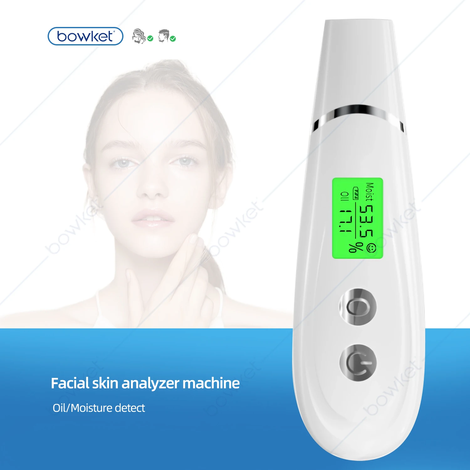 bowket digital skin  oil sensor  home use skin analyzer with moisture