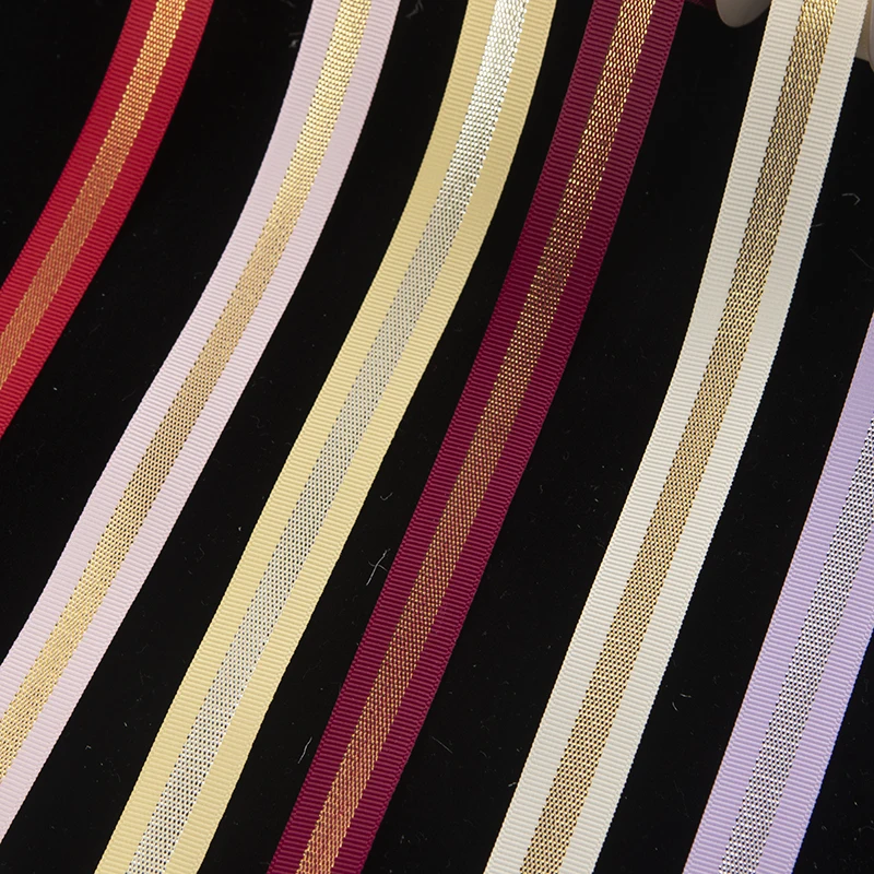 Wholesale 16mm*3Y New Glitter Grosgrain Edge Polyester Ribbon Double Face RIBBONS for Gift Box Packing