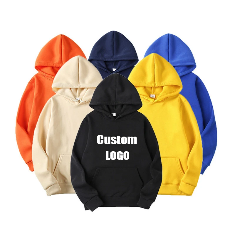 
High quality blank hoodies custom printed embroidery logo sweatshirt custom men embroidered hoodies plain private label 