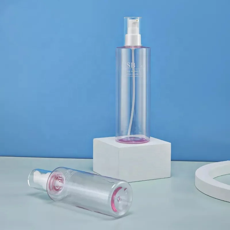 Custom colors Cylinder PET Big Volume Plastic Mist Spray Bottle with Lotion Pump