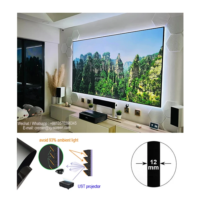 XY Screens UST ALR PET Crystal Projector Screen for VAVA 4K Chroma Triple Laser Projector
