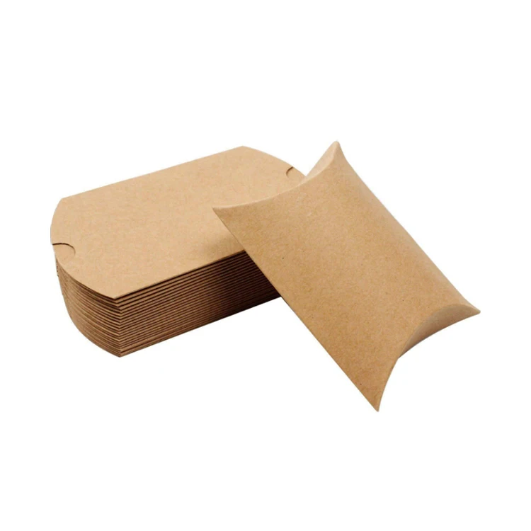 Good Price Foldable Custom Logo Unique Design Candy Gift Paper Box Brown Kraft Paper Pillow Packaging Boxes