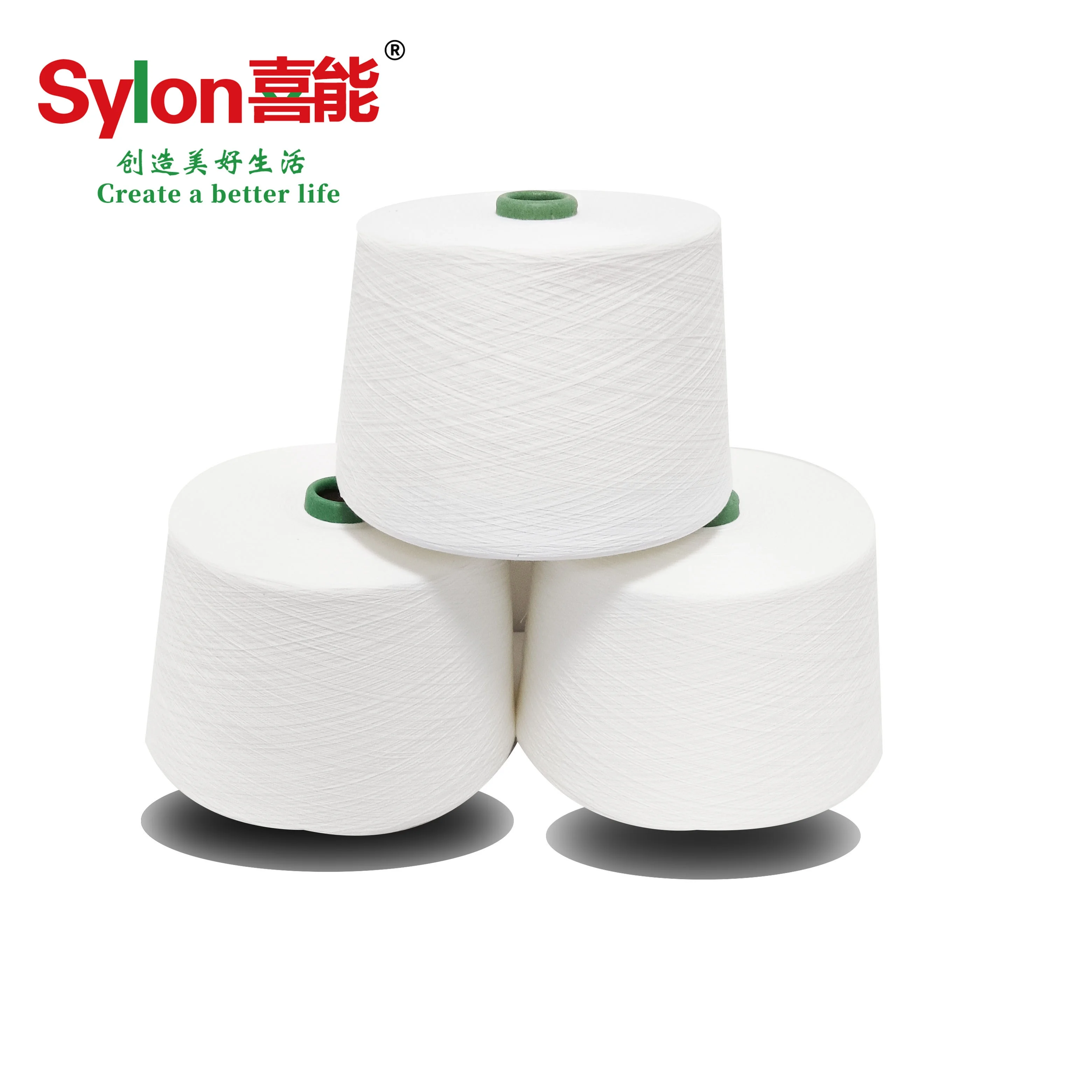 Новое поступление 100% белая бамбуковая вискозная пряжа 32S sylon Текстиль