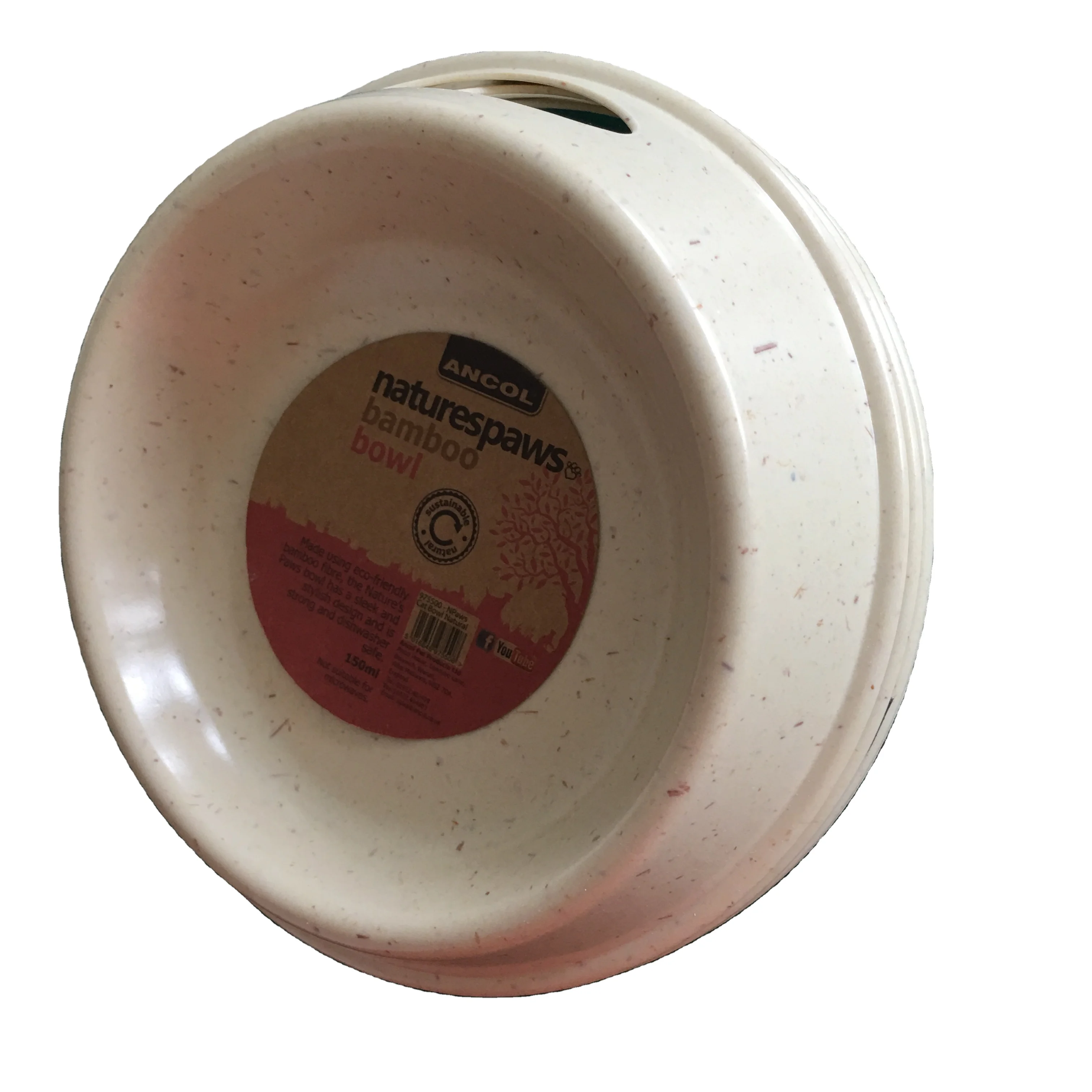 130 ml cheap price low height easy to take for feeding pets with handle hole bamboo fiber small animals bowls