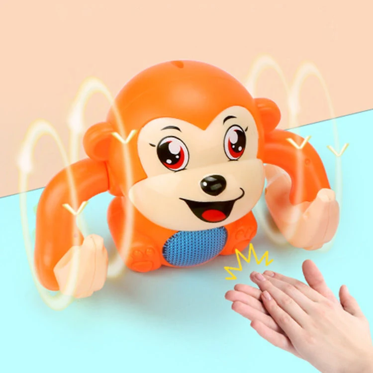Voice Control Induction Cartoon Rolling Banana Baby Gift Electric Flipping Monkey Children Animal Model Toy