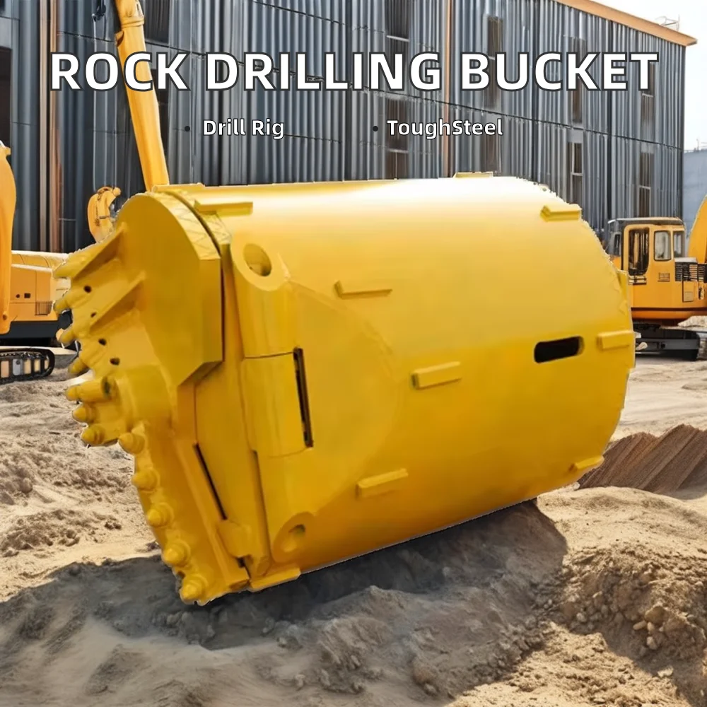 Heavy-Duty Drilling Bucket Designed for Superior Soil and Rock Excavation in Challenging Foundation Drilling Operations