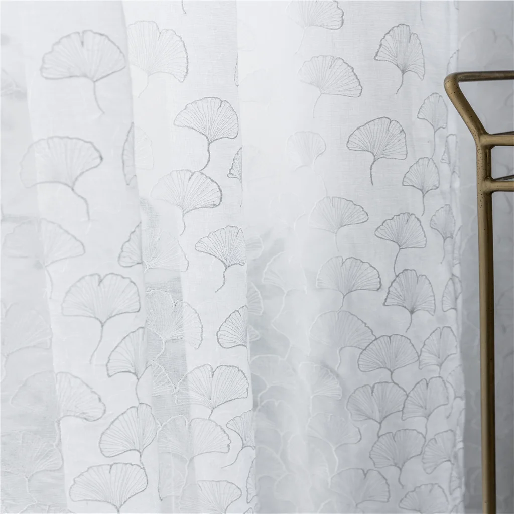  polyester embroidered sheer curtain fabric