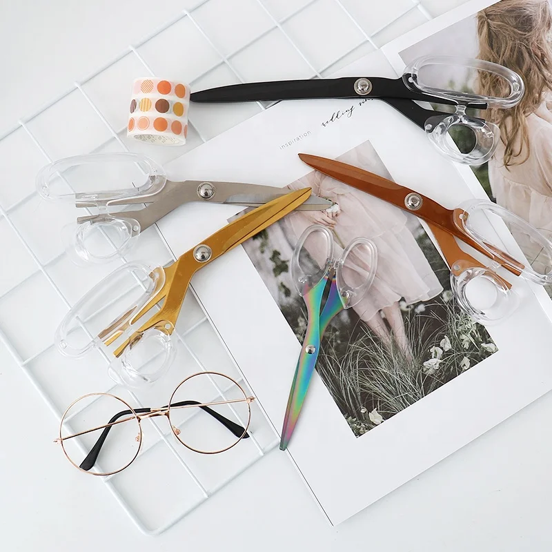 transparent  8 inch gold and rose gold scissor