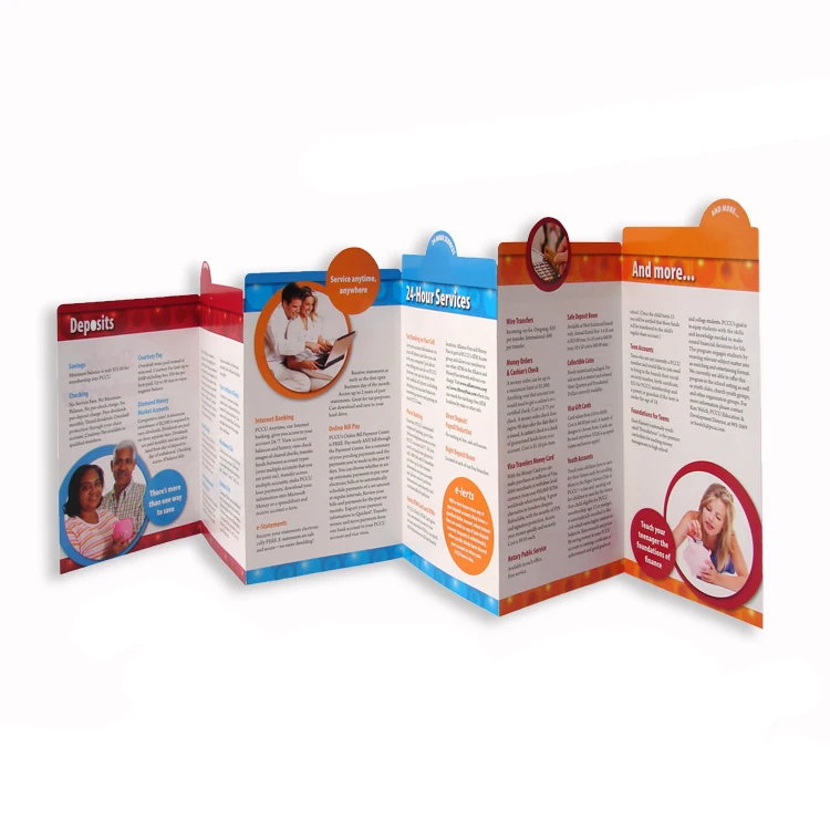  Good Quality OEM New design A4 brochure color printing catalog folded leaflet A5