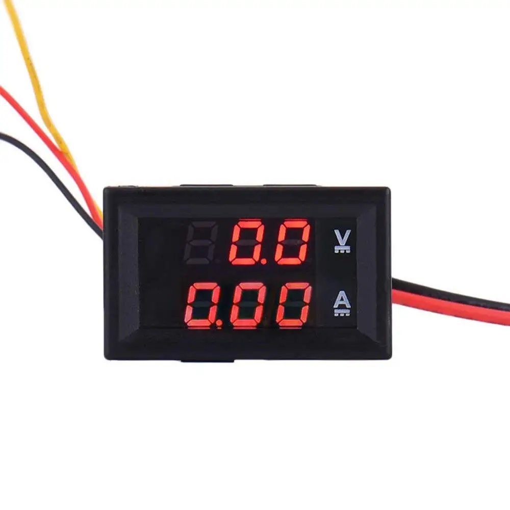 Digital Voltmeter Ammeter DC 0-100V 5A Dual Amp and Volt Meter Gauge Red and Red LED Display for Electric Vehicle Electrobike