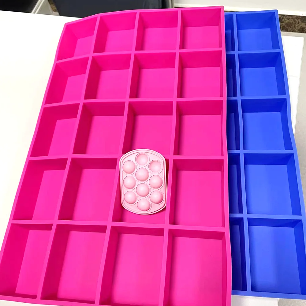 Custom 20 square silicone baking cake mold 86*65*37mm multi-square hand soap mold