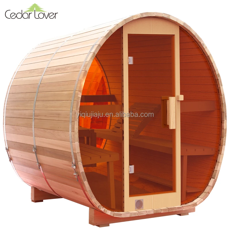 Cedar Lover Luxury Design Good Quality Dry Steam Solid Wood Barrel Sauna Room