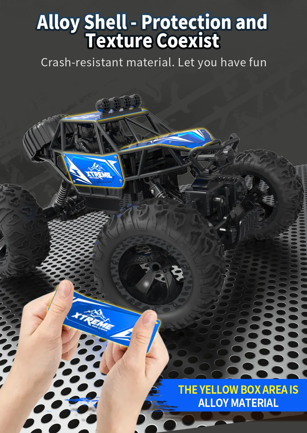 Original 4wd crawler 1/16 scale off road 45 degree climbing all terrain conquer big wheel 40m 2.4g remote vehicle