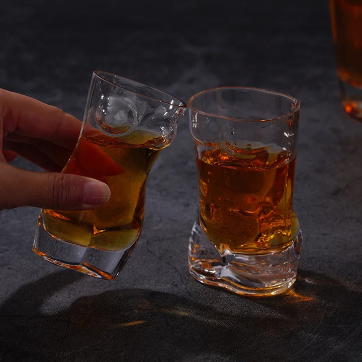 Customized 2oz beer whisky vodka  glass cup Bikini Shot Glass