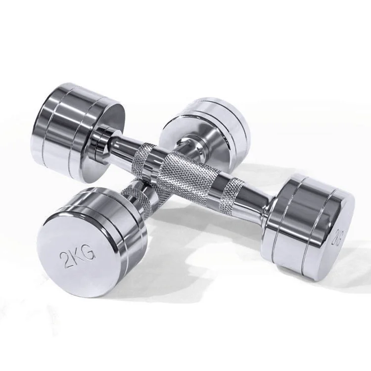 Chrome Dumbbells 4kg 6kg 8kg 10kg Pairs Cast Iron Metal Home Gym Weight