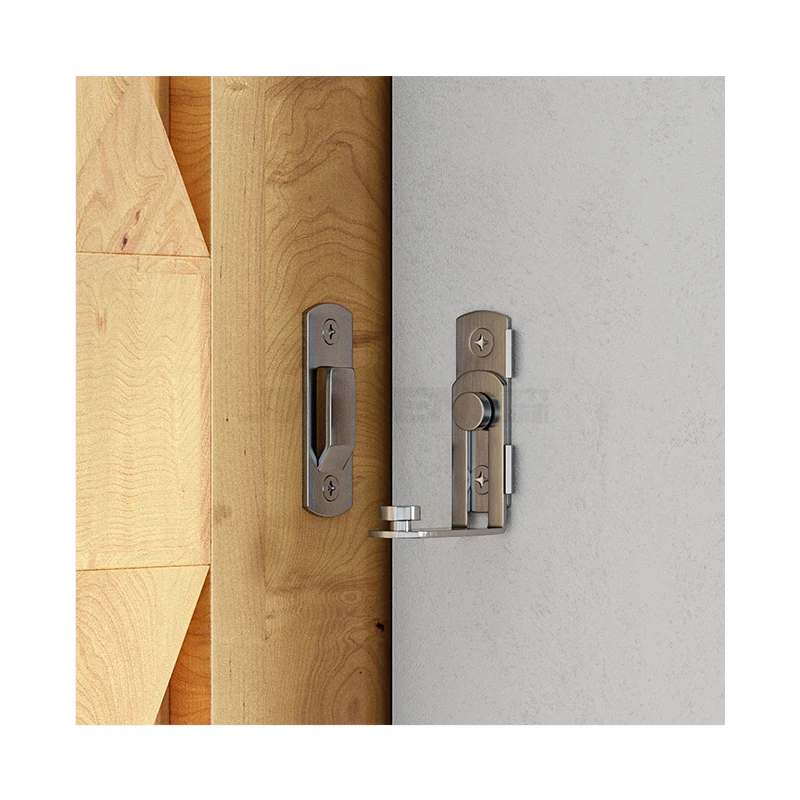 Sliver 90 Degree Right Stainless Steel Angle Door Latch Buckle for Barn Doors and Window Lock