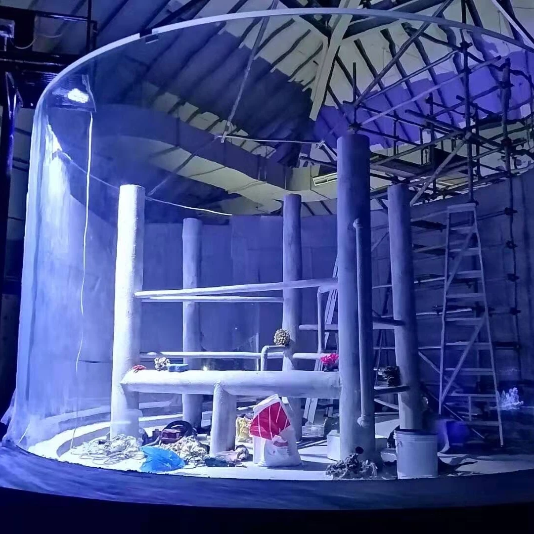 Grandview large size cylindrical Acrylic fish tank rimless aquarium