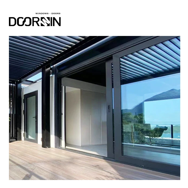 Hot sale modern aluminum double glazed or triple glass soundproof exterior entry sliding doors