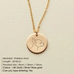eManco Customized Animal Dog Symbols Puppy Pet DOGS Necklace 14K Gold Choker Collar Necklace Stainless Steel Women Kids Jewelry
