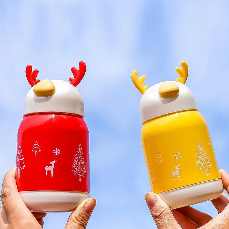 New antler glass water cup celebration activities gifts cup daily necessities plastic enclosure creative bottle for children