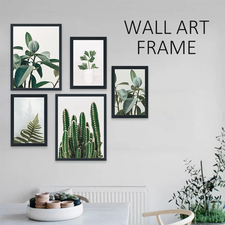 Wamshin 2.5mm mdf board 1.8mm clear glass 25*12mm moulding black A4*2 18*24cm*3 mdf wood picture photo WALL ART FRAME