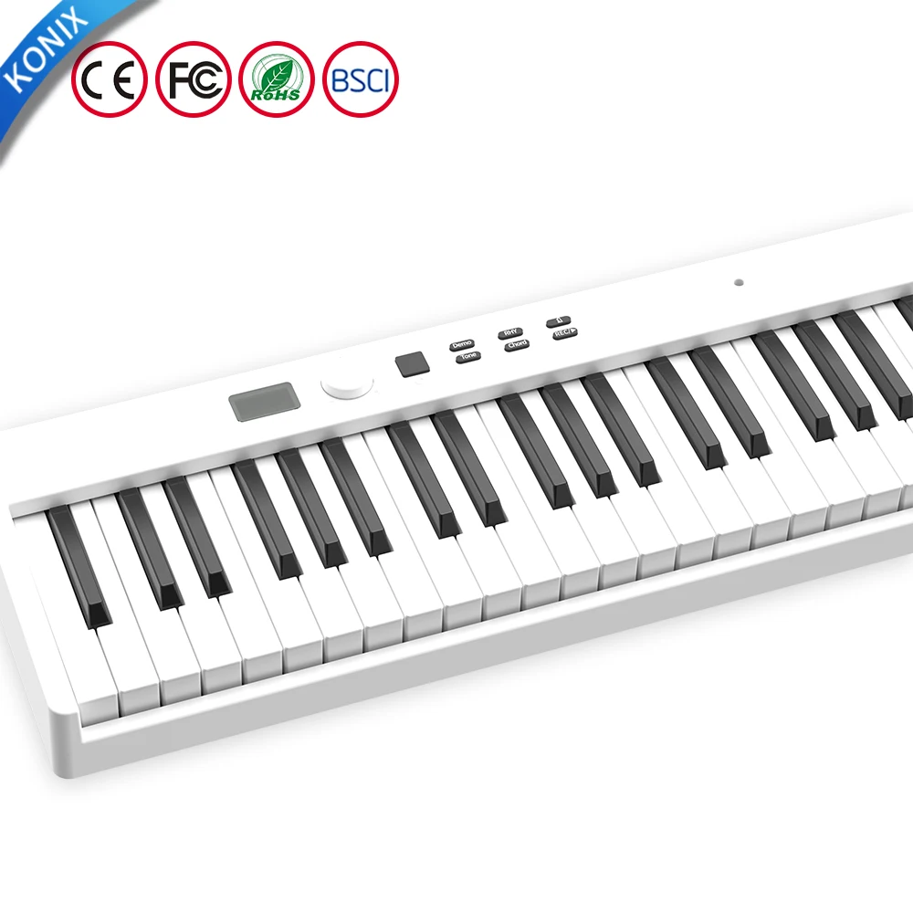 Hot wholesale sell 2024 WHITE  Classic piano electronic piano folding keyboard made in China Konix digital piano forbeginner