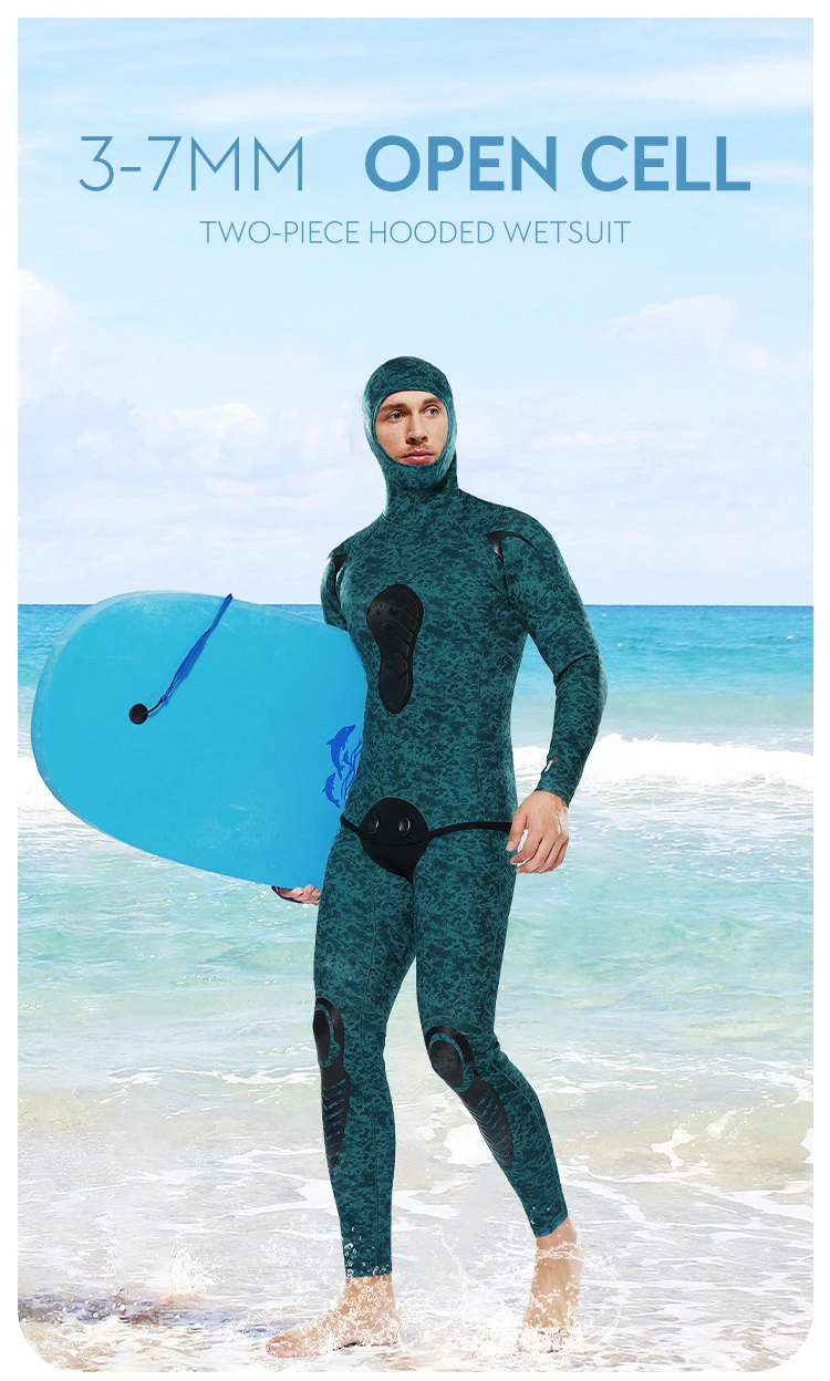 Custom Graphics Spearfishing Suit Diving Suit Canyon 7mm Wet Suit Front Zip Neoprene Scuba Freediving Spearfishing Wetsuit