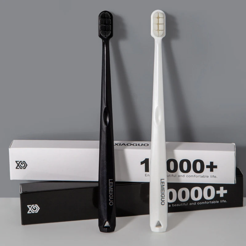 Adult Home Use PBT Toothbrush with 10,000 Soft Nylon Charcoal Bristles Biodegradable Straw PP Handle for Travel