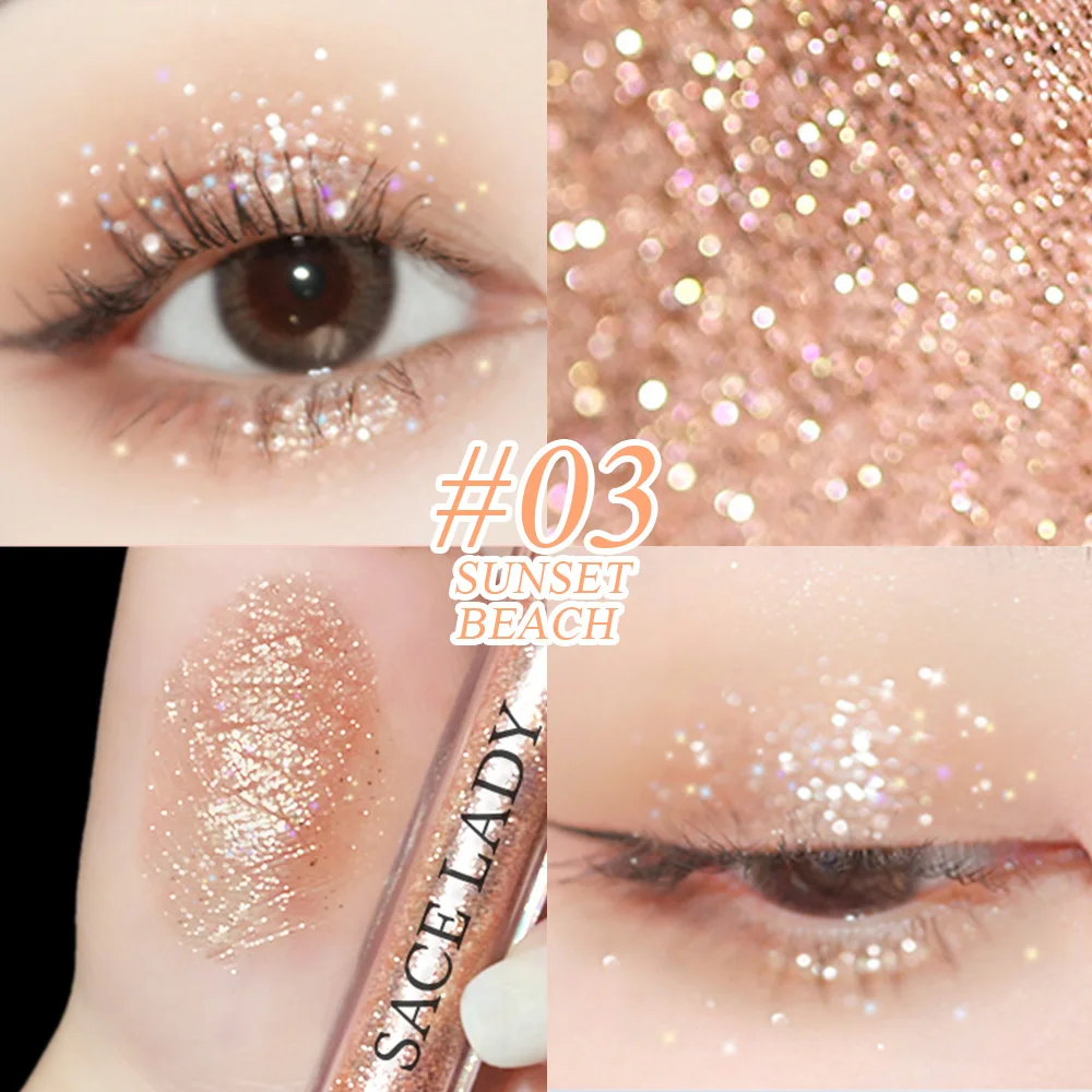 SACE LADY Liquid Eyeshadow Highly Pigmented Waterproof Glitter Eyeshadow 4 Colors Private Label Eye Make-up