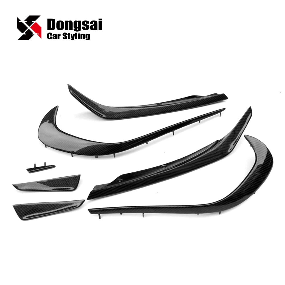Carbon Fiber Chin Spoiler Winglet Splitter Front Bumper Lip for Mercedes Benz A Class W176 A45 AMG 2016-2018