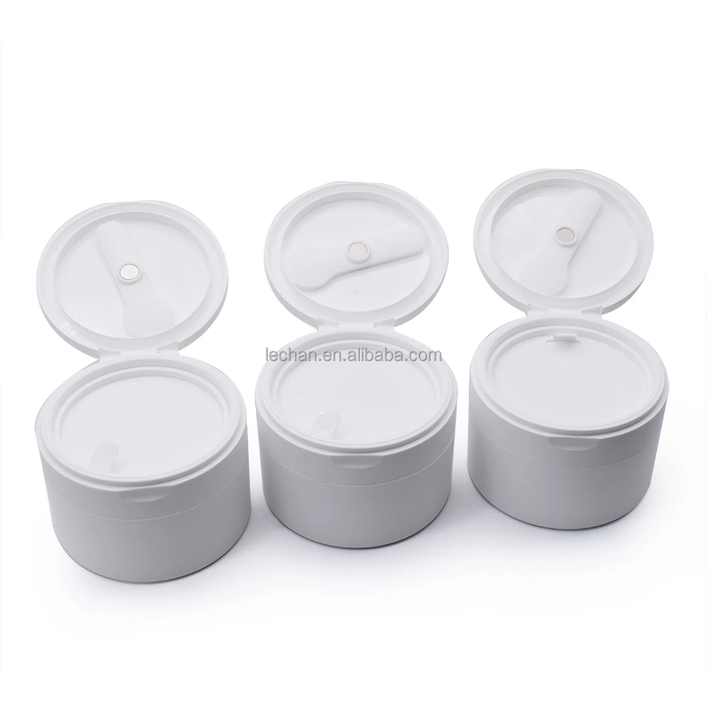 Empty Double Wall Cosmetic Jar 100ml 150g White Plastic Pot with Lid for Creams and Lotions