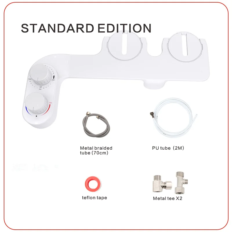 Ultra Slim Cold Water Bidet Toilet Attachment Dual Nozzle Self-Cleaning Bide Smart Non Electric Toilet Bidets