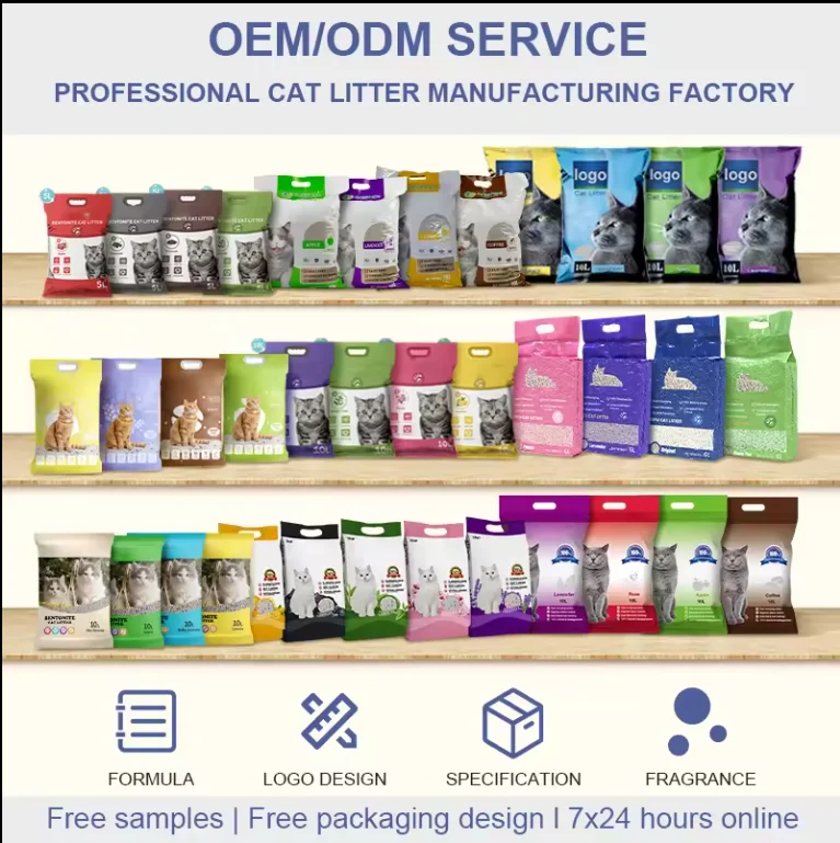 Factory OEM / ODM Multi Fragrance Dust-Free Bulk Strong Clumping Ball Shaped Crushed Tofu Cat Litter Sand natural