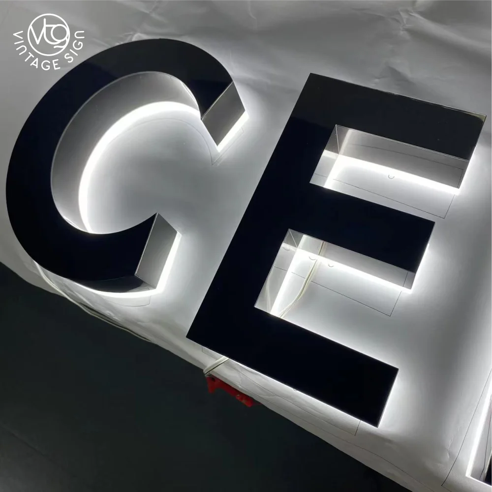 Logoe Used Outdoor Shop Name Board Design Light Sign Led Logo 3D Lighting Acrylic Led Channel Letters Signs