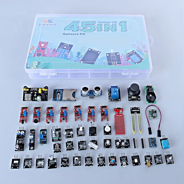 Upgraded version of 45 sensor kits  programming platform maker with storage box use for Arduino DIY