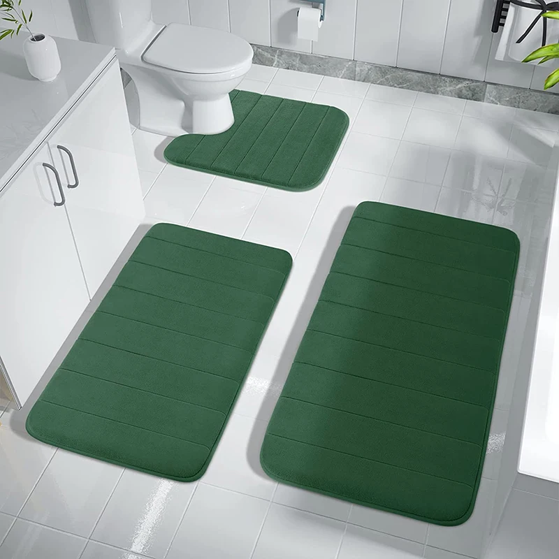 Rug Bathroom Anti Slip Shower Mat Machine Washable Bath Room Absorbent Mats Rugs Memory Foam Bath Mats