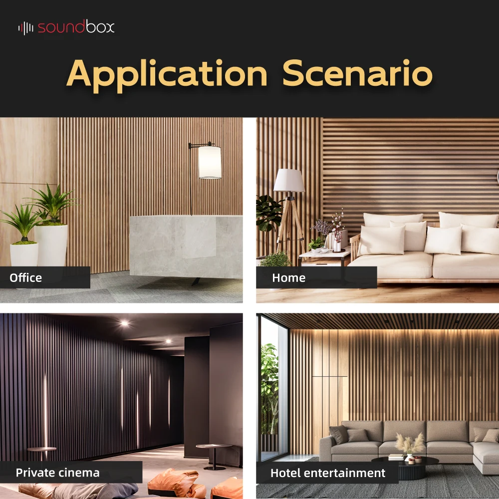 Soundbox office recording studio noise cancelling slat board soundproof acoustic panels wall panels sound