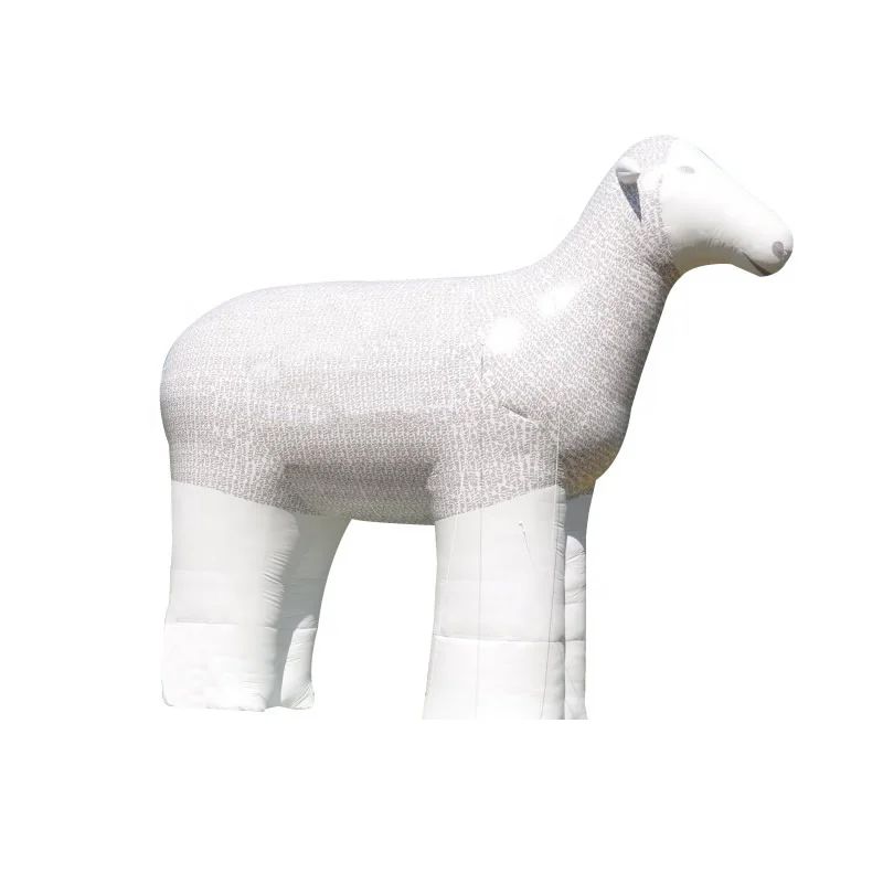 Giant 6m H Inflatable Sheep Printing Cold Balloon Animal Model Goat Replica Standing for Sign on Events