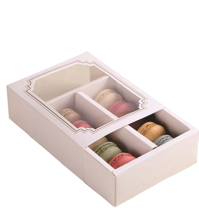 Hot Selling Cardboard Macaron Cookie Packaging Box Dessert Loaf Box For Bakery