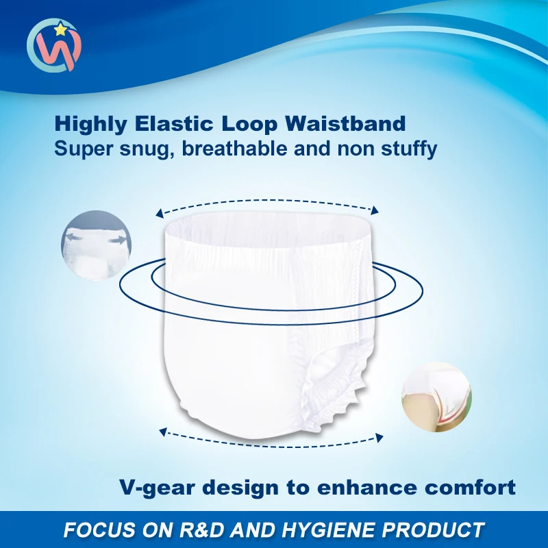 2024 FREE SAMPLE Wholesale Ultra Thick Adult Incontinence Pants Hospital Japanese Women Nappy Disposable Adult Pull Up Pant